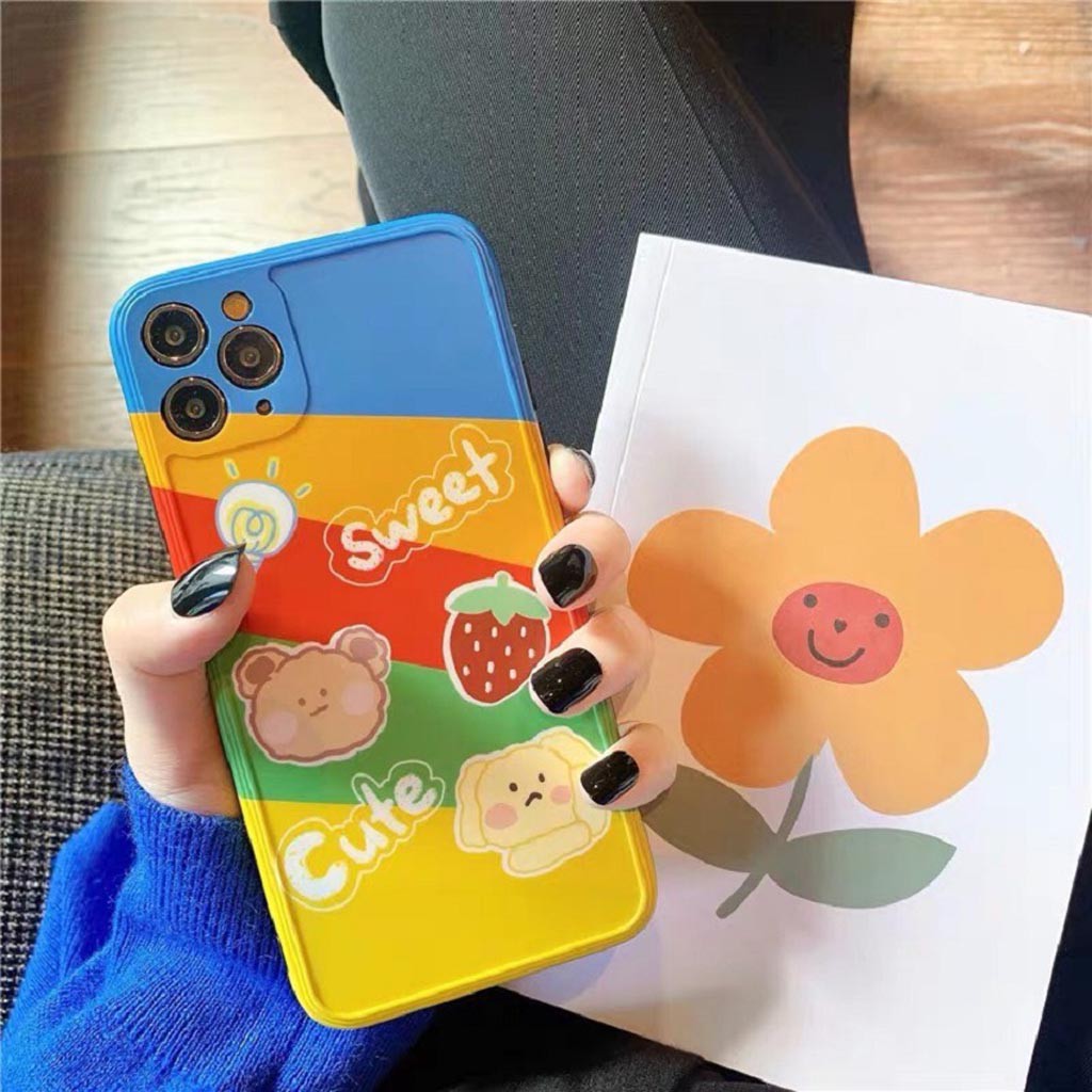 Ốp Lưng Iphone Cao Cấp Full Viền Gấu Sweet Cute Dành Cho Tất Cả Dòng Iphone từ 6 đến 11promax | BigBuy360 - bigbuy360.vn