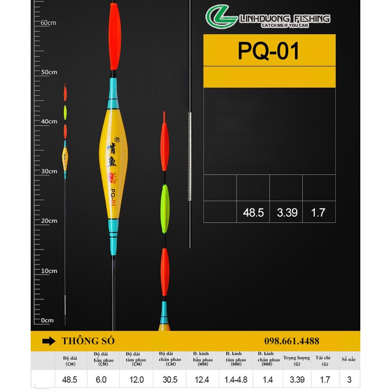 Phao hố đấu Quyền năng, phao câu đơn câu đài săn cá, chất liệu nanomet mã PQ