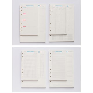 GIẤY REFILL PLANNER KẾ HOẠCH TÔNG XANH (SIZE A5, A6)