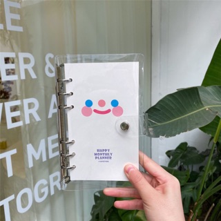 Sổ còng trong suốt HAPPY MONTHLY PLANER size A6 tặng kèm giấy refill