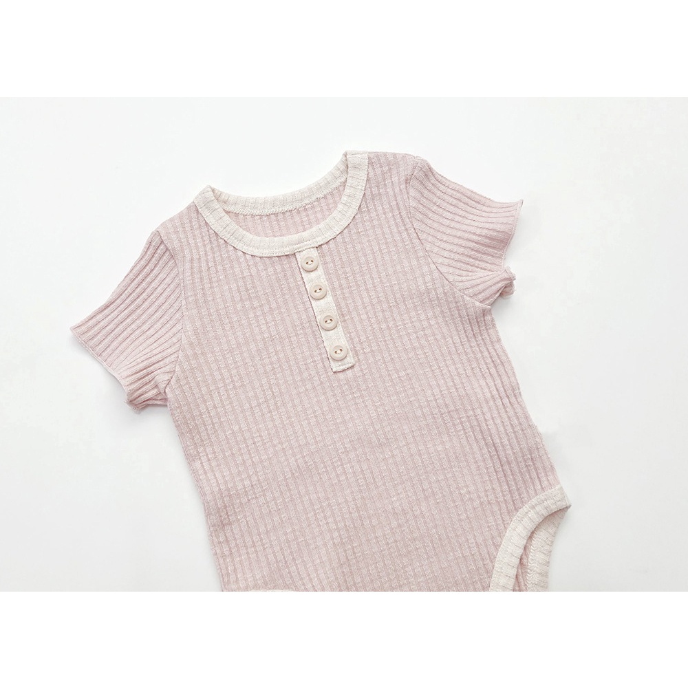 Áo Liền Quần Tay Ngắn Cho Bé Trai &amp; Gái Sơ Sinh 5 Màu Sắc