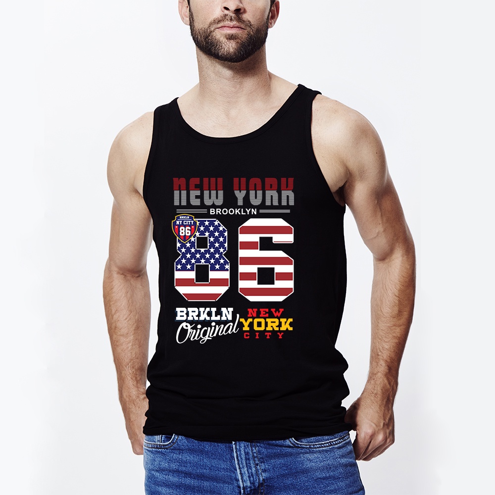 Áo Tank top thể thao HTFashion in hình new york brooklyn typography