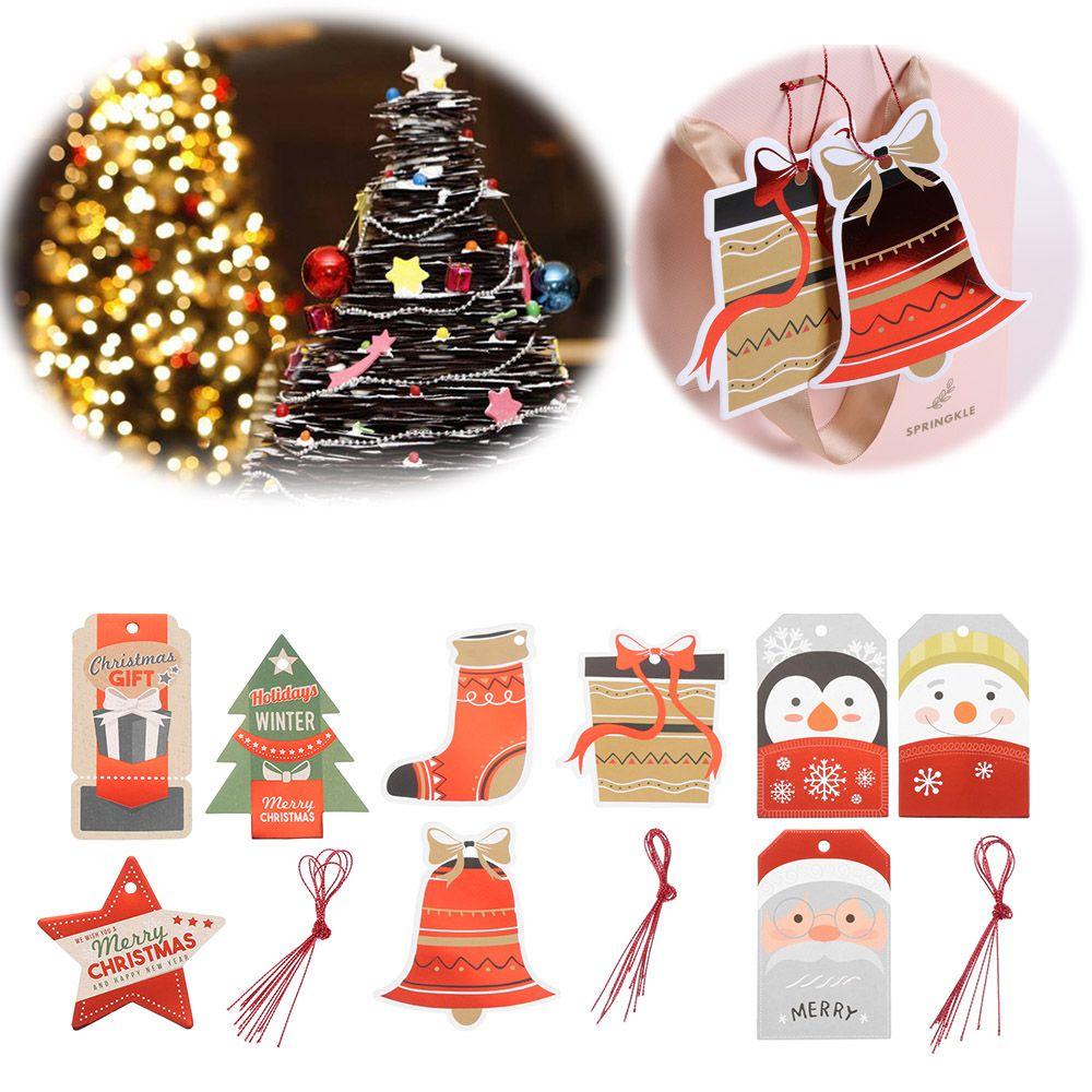 LET Set 12 Miếng Dán Trang Trí Túi Kẹo Hình Ngôi Sao &amp; Ông Già Noel Bằng Lá Vàng DIY Mới