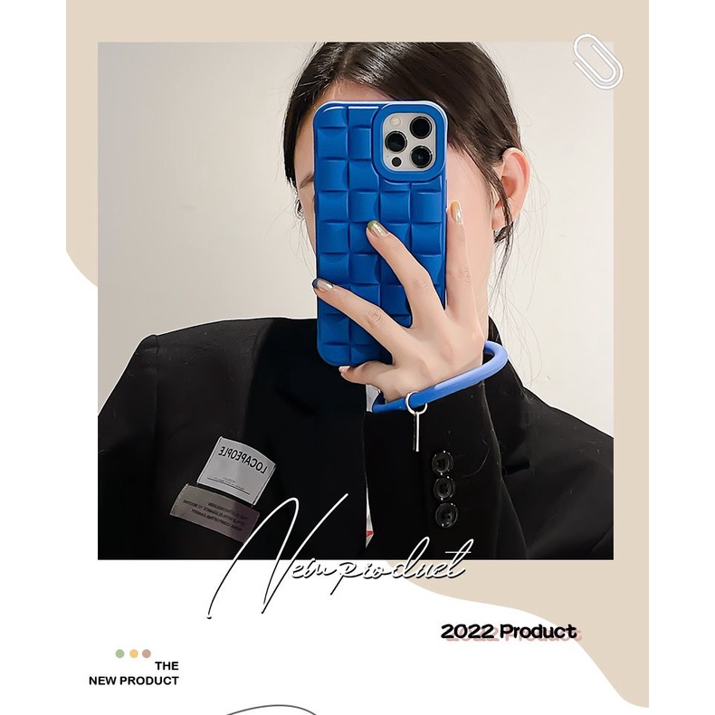 Ốp Điện Thoại Mềm Hình Vuông Màu Xanh Lá Có Dây Đeo Cho iphone 13 13 promax X XS XR 11 11 pro max 12 12 pro 12 pro max
