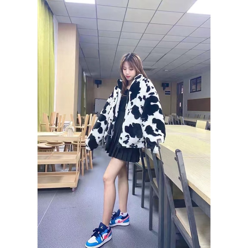 Áo Khoác Polo Bò Sữa Lông Ulzzang Unisex