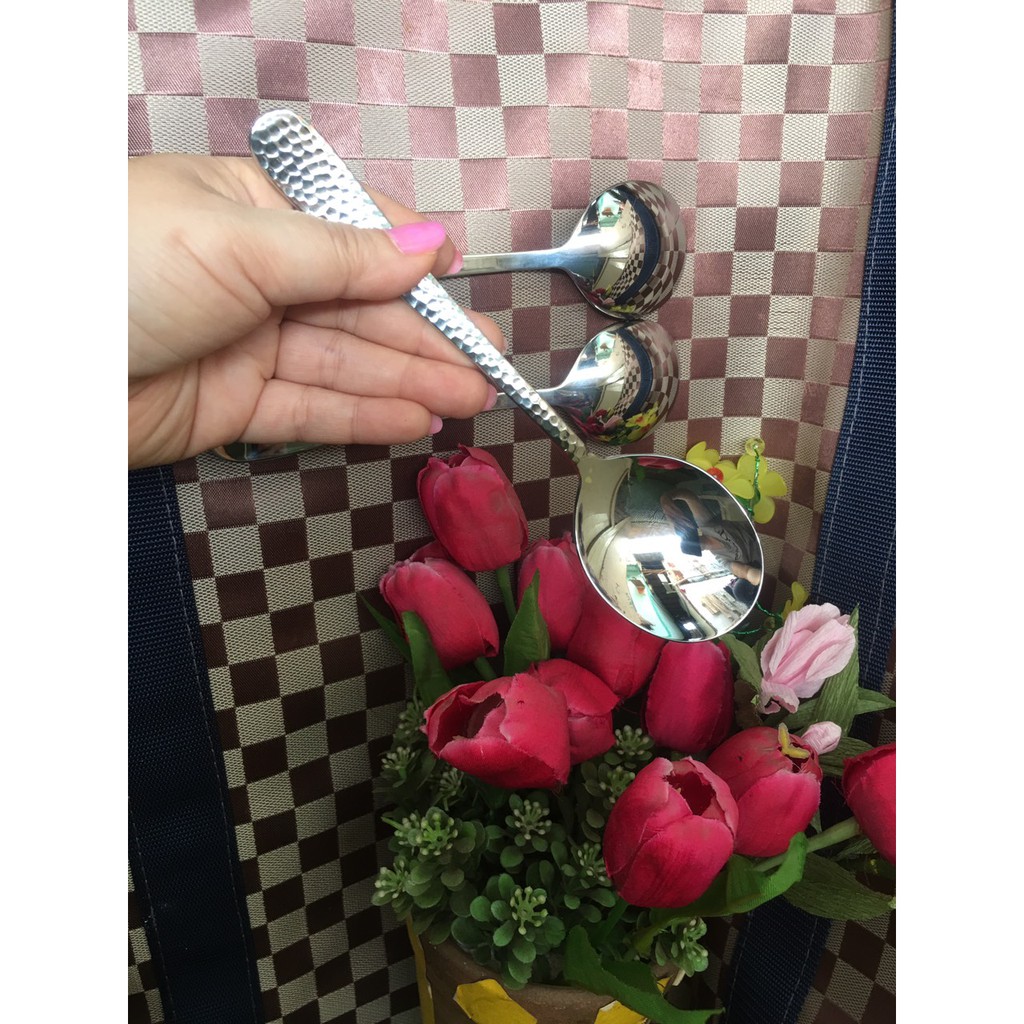 Bộ muỗng nĩa inox 304 sang trọng muỗng 17 x4cm ngang