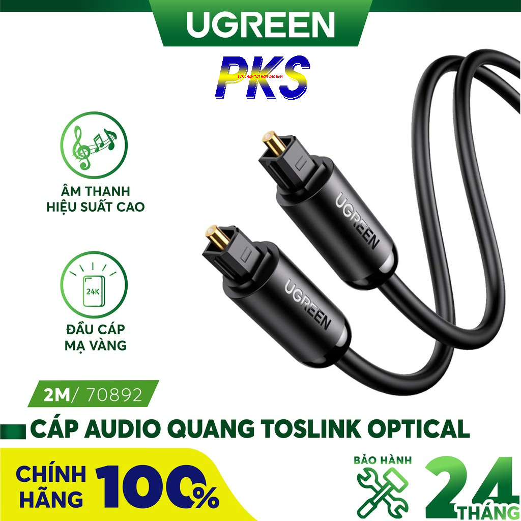 Cáp audio quang Toslink Optical hỗ trợ âm thanh 5.1/ 7.1 dài 1-3m UGREEN 70890 70891 70892 70893