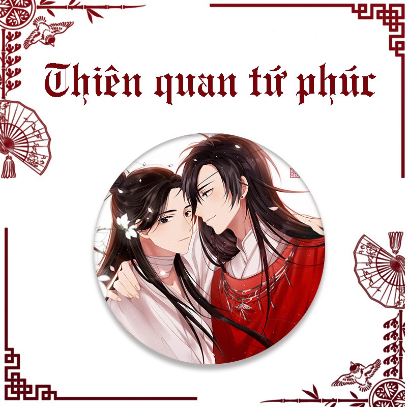 (TGCF4) Huy hiệu IN HÌNH Thiên quan tứ phúc Hoa Thành Tạ Liên anime chibi dễ thương tiện lợi