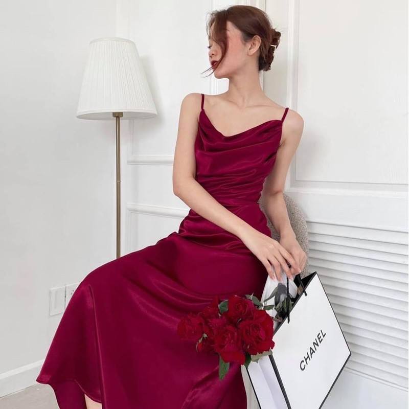 VNU249 - VÁY LỤA TẰM 2S CỔ ĐỔ | BigBuy360 - bigbuy360.vn