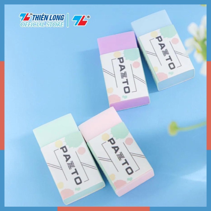 Gôm tẩy bút chì không mùi màu Pastel Pazto Thiên Long không có vụn tẩy E010