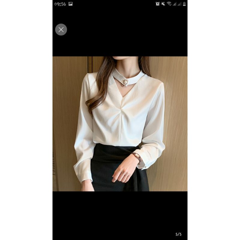 (Hàng oder) Áo sơ mi cổ choker.
