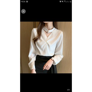 (Hàng oder) Áo sơ mi cổ choker.