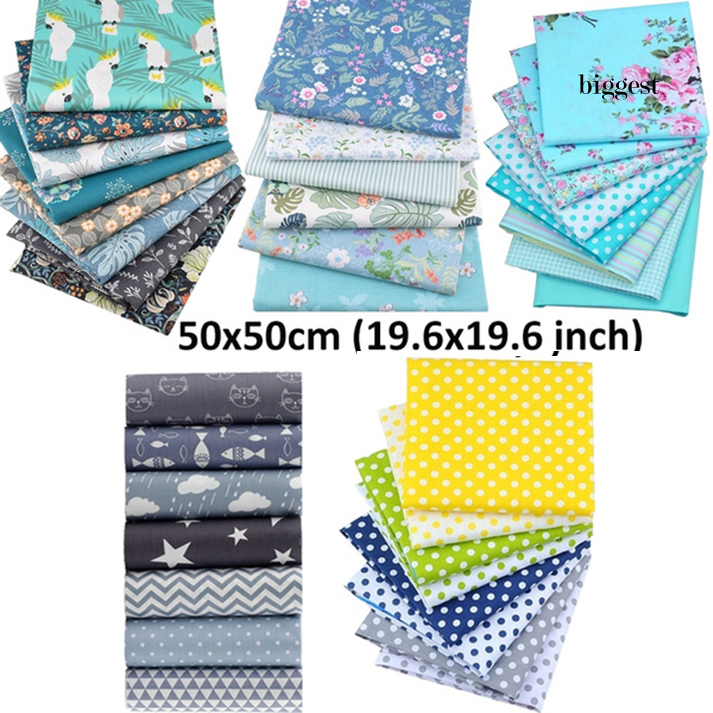 Set 6 / 7 / 8 Mảnh Vải Cotton Dùng Để May Vá