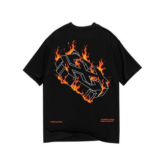Áo Thun FIRE ELE Tay Lỡ Unisex Nam/Nữ Đen Cổ Tròn - HIGHCLUB Brand Chính Hãng