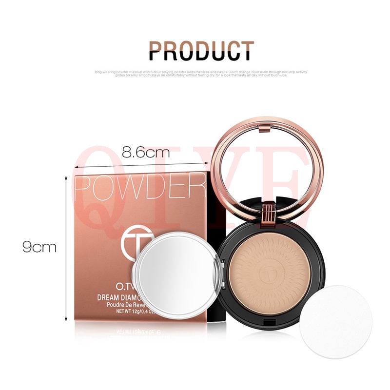 COD O.TWO.O Dream Diamond Pressed Powder / Bedak Padat Pengontrol Minyak Tahan Lama Bedak with Puff | BigBuy360 - bigbuy360.vn