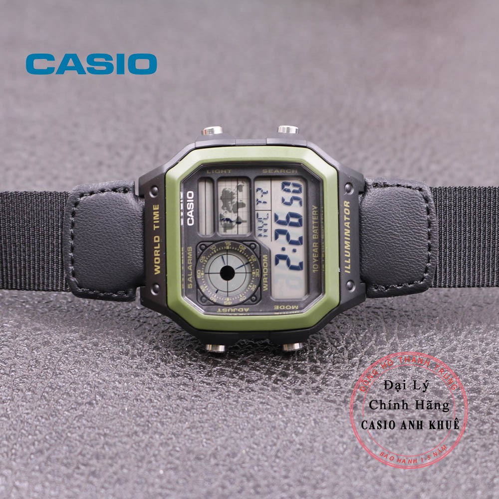 Đồng hồ Nam Casio WorldTime AE-1200WHB-1BVDF dây nhựa