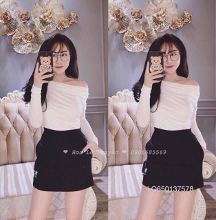 Áo thun trễ vai tay dài
