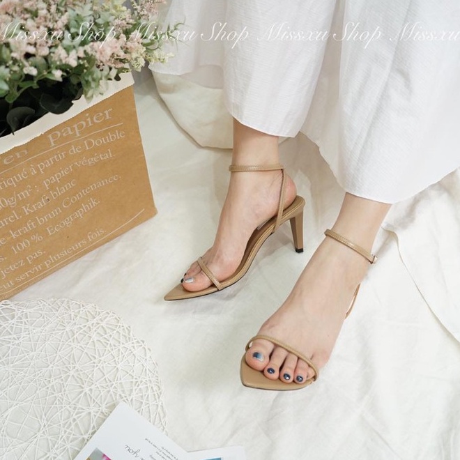 Giày sandal nữ mũi nhọn quai mảnh 7cm gót nhọn thời trang MYSS - SD89