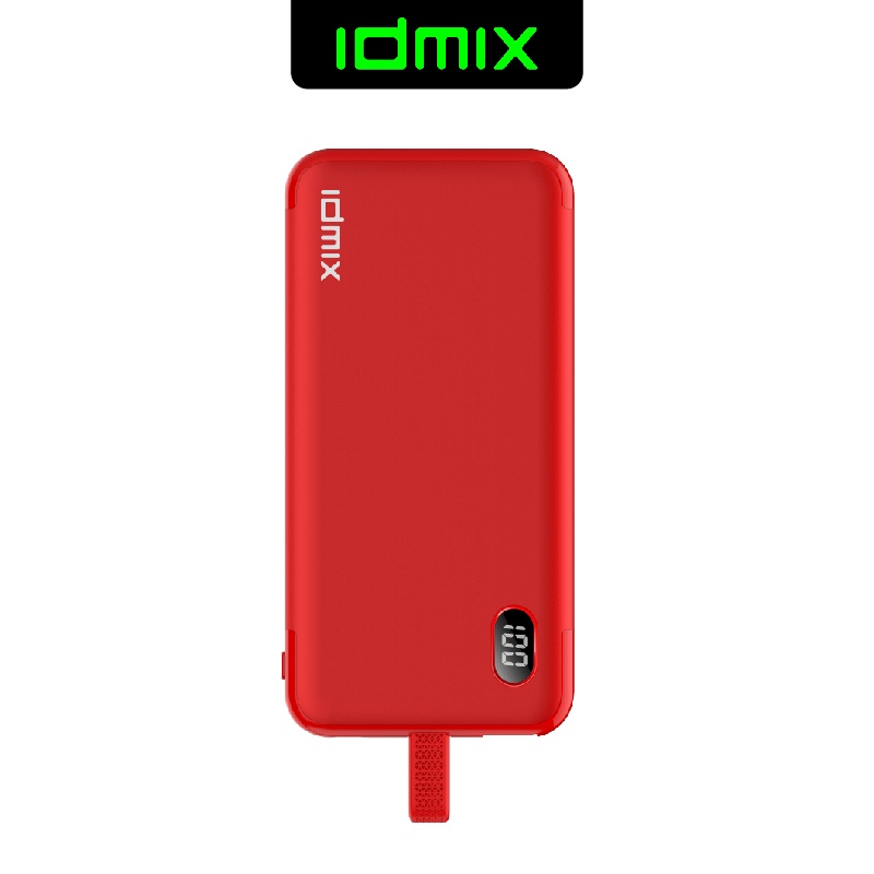 Pin sạc dự phòng Lightning IDMIX thiết kế gọn nhẹ, thời trang, bộ tản nhiệt pin, 2 cổng tích hợp, hỗ trợ sạc nhanh