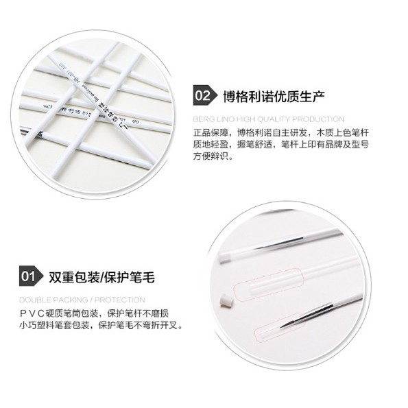 Bộ 3 cọ vẽ tranh sơn dầu viết thư pháp thủ công AHB021