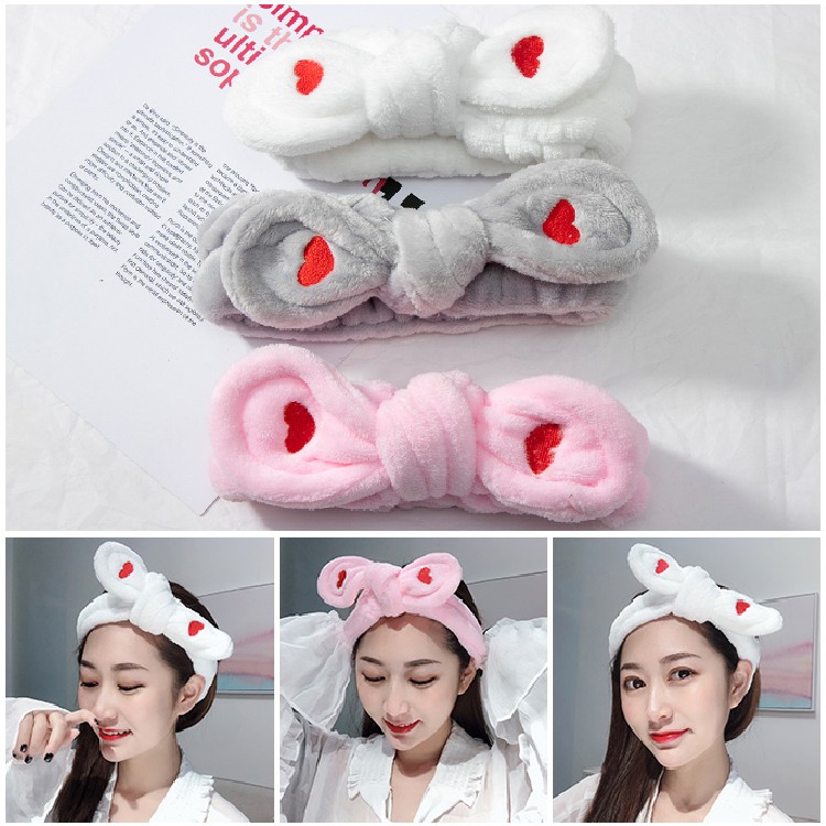 Băng Đô Rửa Mặt Tai Thỏ Bằng Vải Phong Cách Hàn Quốc Dễ Thương Cho Bạn Nữ HADOPA BT07