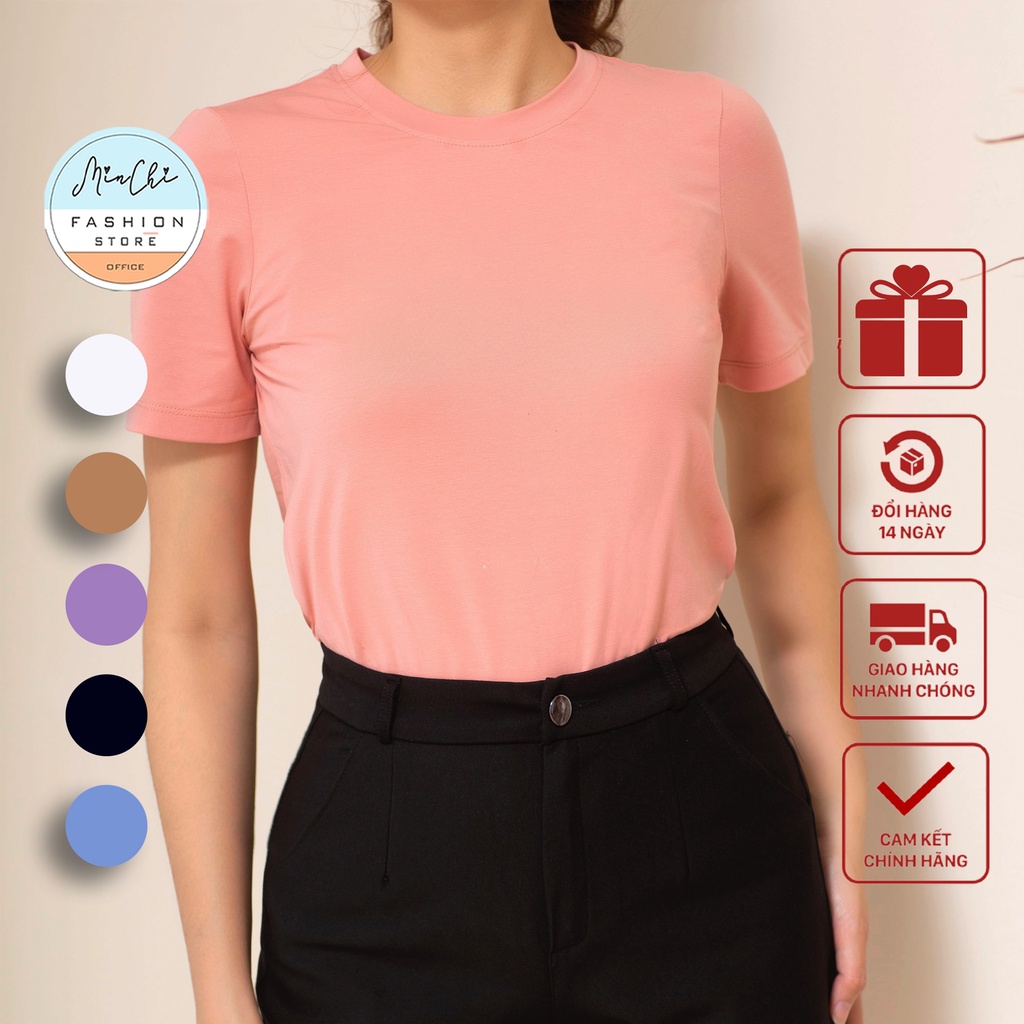 Áo Thun Nữ Minchi Cộc Tay Cổ Tròn Chất Thun Lạnh Trẻ Trung Thể Thao Style Mã A22 Za Ra