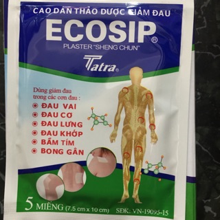 Cao dán thảo dược giảm đau ECOSIP
