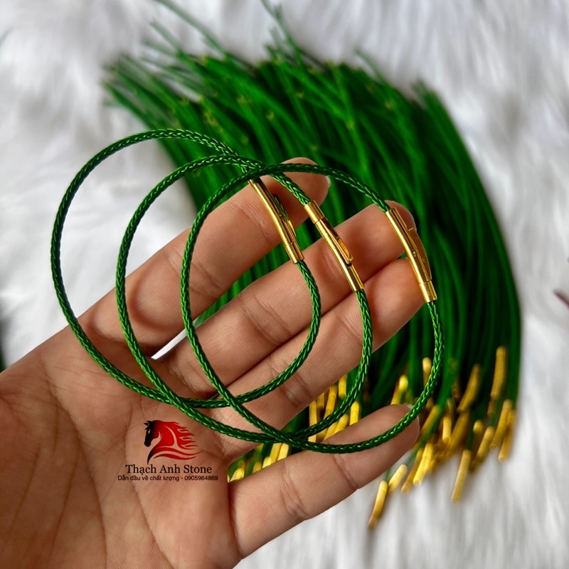 Vòng Tay Dây Cước Nhỏ 2mm Khóa Vàng Không Đen Rỉ xịn