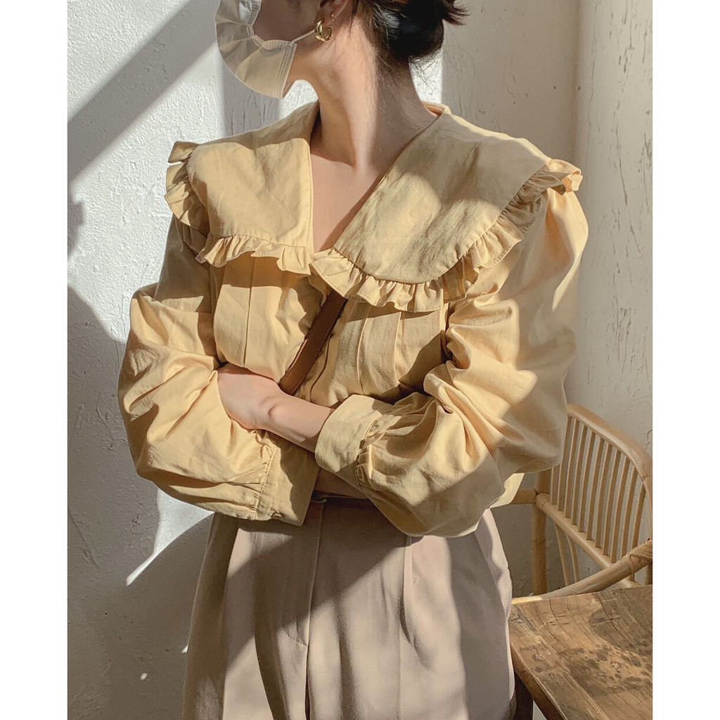 Áo Sơ Mi Cổ Búp Bê Dài Tay Thời Trang Sành Điệu 42318