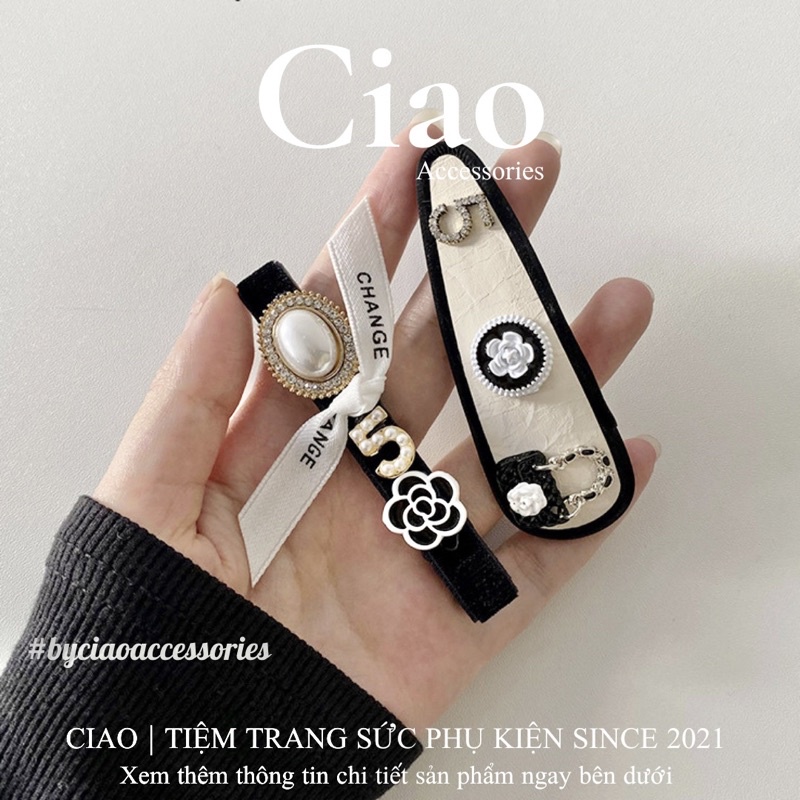 [HOẢ TỐC 1H] Kẹp tóc/ Phụ kiện tóc thiết kế đính charm cổ điển retro mã 28 Ciao accessories