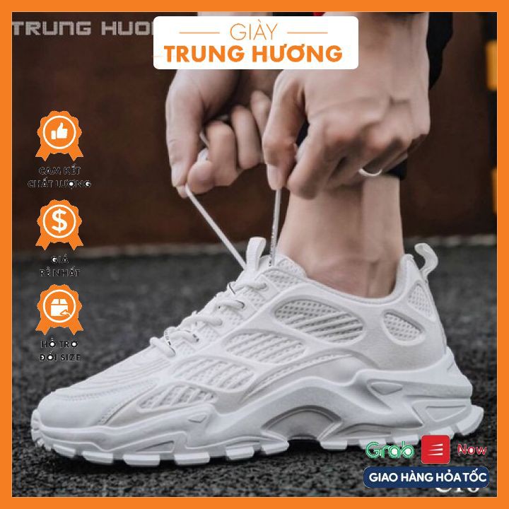 [BÁN LỖ XIN 5 SAO] Giày Thể Thao Nam, Giày Sneaker Màu Trắng - CHÍNH HÃNG, HÀNG CAO CẤP Trung Hương B76 fullbox