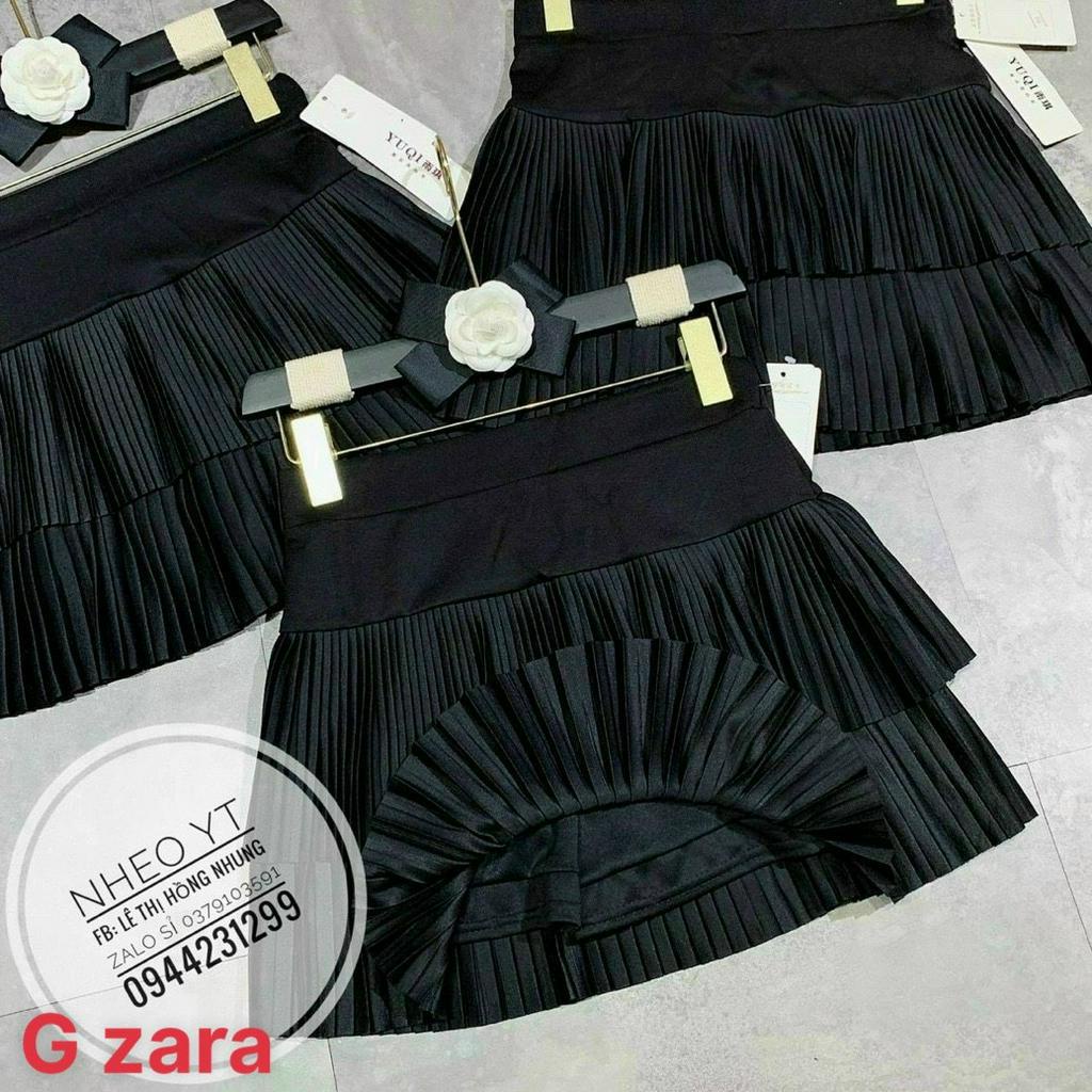 Chân váy 2 tầng dập ly nhí lưng thun bản cực xinh  , chất thun tuyết mềm mịn
