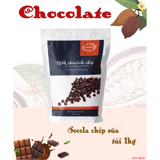 Socola sữa chip túi 1KG vị ngọt thanh nhẹ làm bánh hay sử dụng trực tiếp