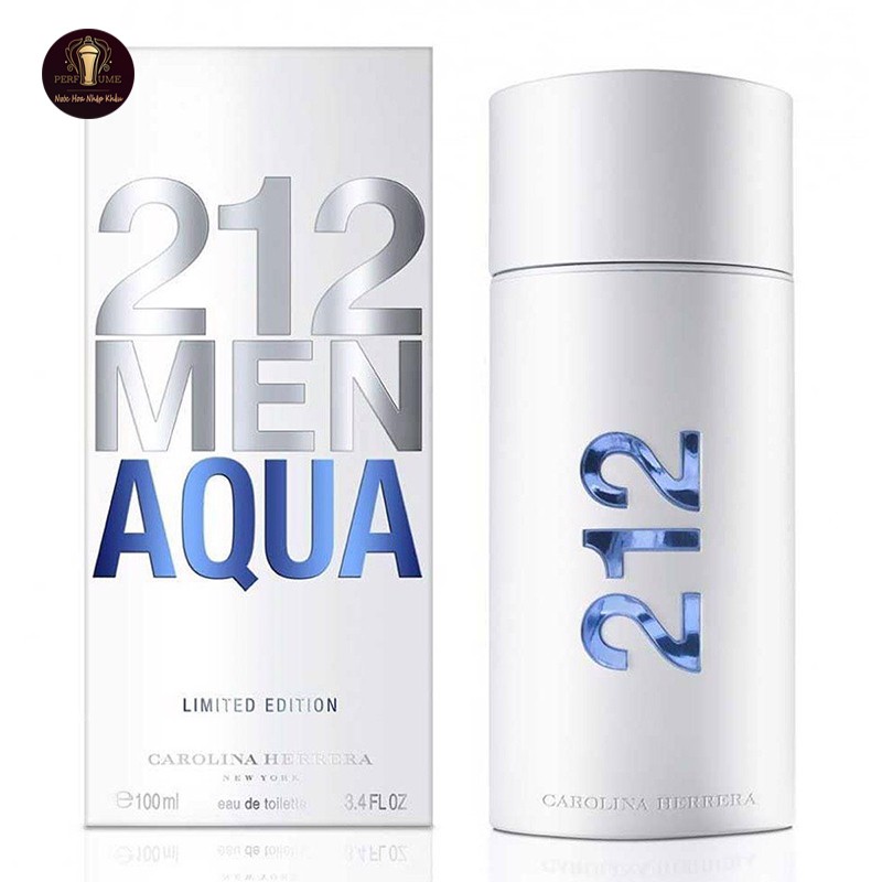 Nước hoa nam Carolina Herrera 212 Men Aqua tươi mới, hấp dẫn, trẻ trung - 100ml