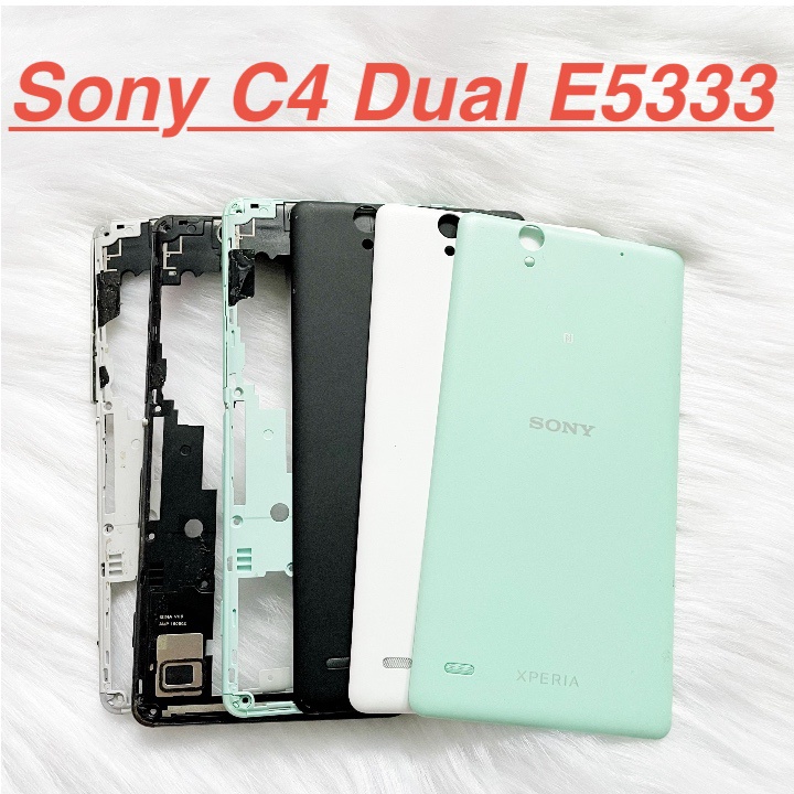 ✅ Nắp Lưng Sườn Viền Sony C4 Dual E5333 Sườn Viền Vỏ Màn Hình Benzen Kính Camera Linh Kiện Thay Thế