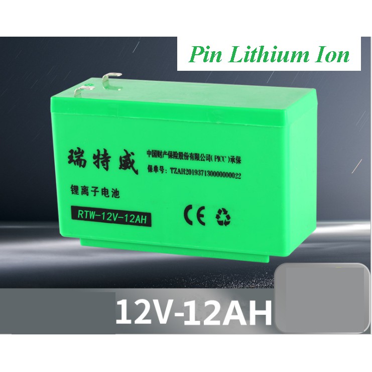 Bình ắc quy 12V 12Ah RTW Xanh lá - Bình Ắc quy Lithium Ion cho Bình Xịt Điện