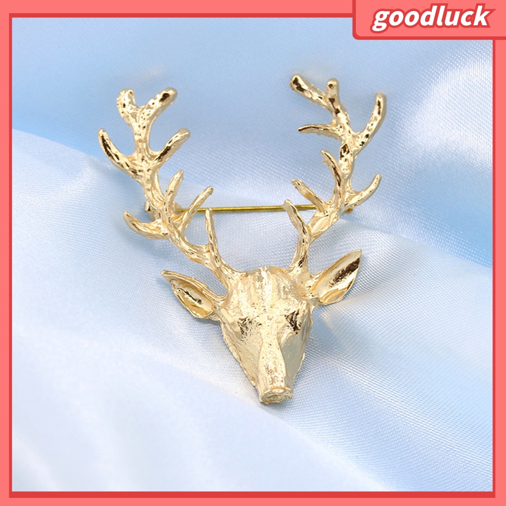 Ghim Cài Áo Hình Đầu Hươu Đính Đá Nhân Tạo Thời Trang Cho Nam Nữ