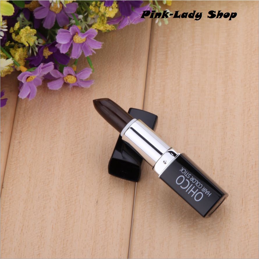 Son Nhuộm Tóc Phủ Bạc Tạm Thời Màu Nâu Sẫm (DarkBrown) 4g/Thỏi OHICO