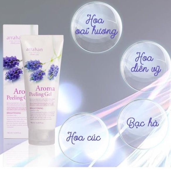 Tẩy Da Chết / Gel Tẩy tế bào chết Hoa Oải Hương Arrahan Aroma Peeling Gel 180ml - Hàn Quốc Chính Hãng