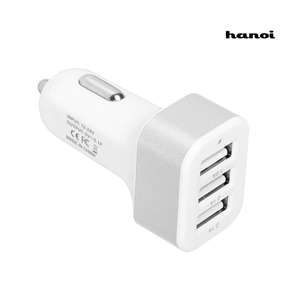 Củ Sạc 3 Cổng USB 12V-24V Cho iPhone 5 6 Samsung HTC