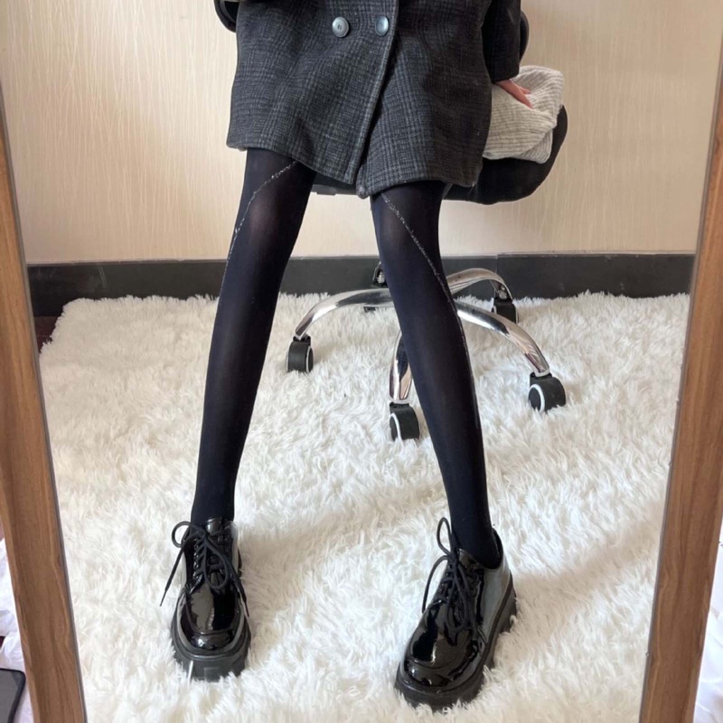 Xiangbao Quần Tất Đính Kim Sa Kẻ Sọc Đen Lấp Lánh Phong Cách Cổ Điển Cơ Bản Dành Cho Nữ