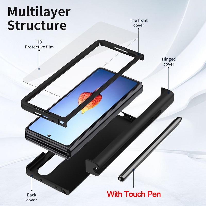 Bao Da Điện Thoại Kèm Ngăn Đựng Bút Cho Samsung Galaxy Z Fold 5 Z Fold 4 Fold 3