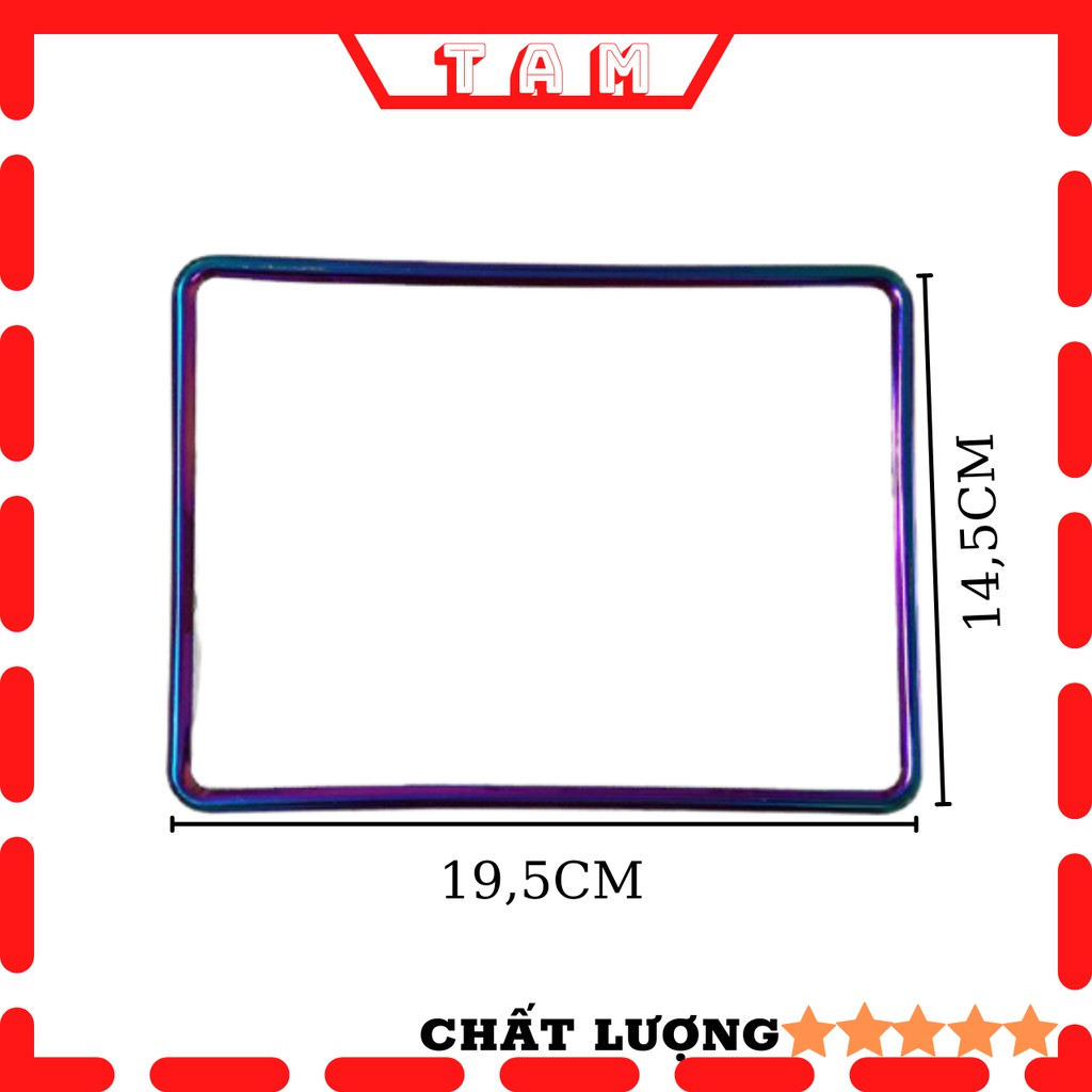 Khung Titan biển số kèm ốp inox mica ốc viền titan 7 màu XM-25