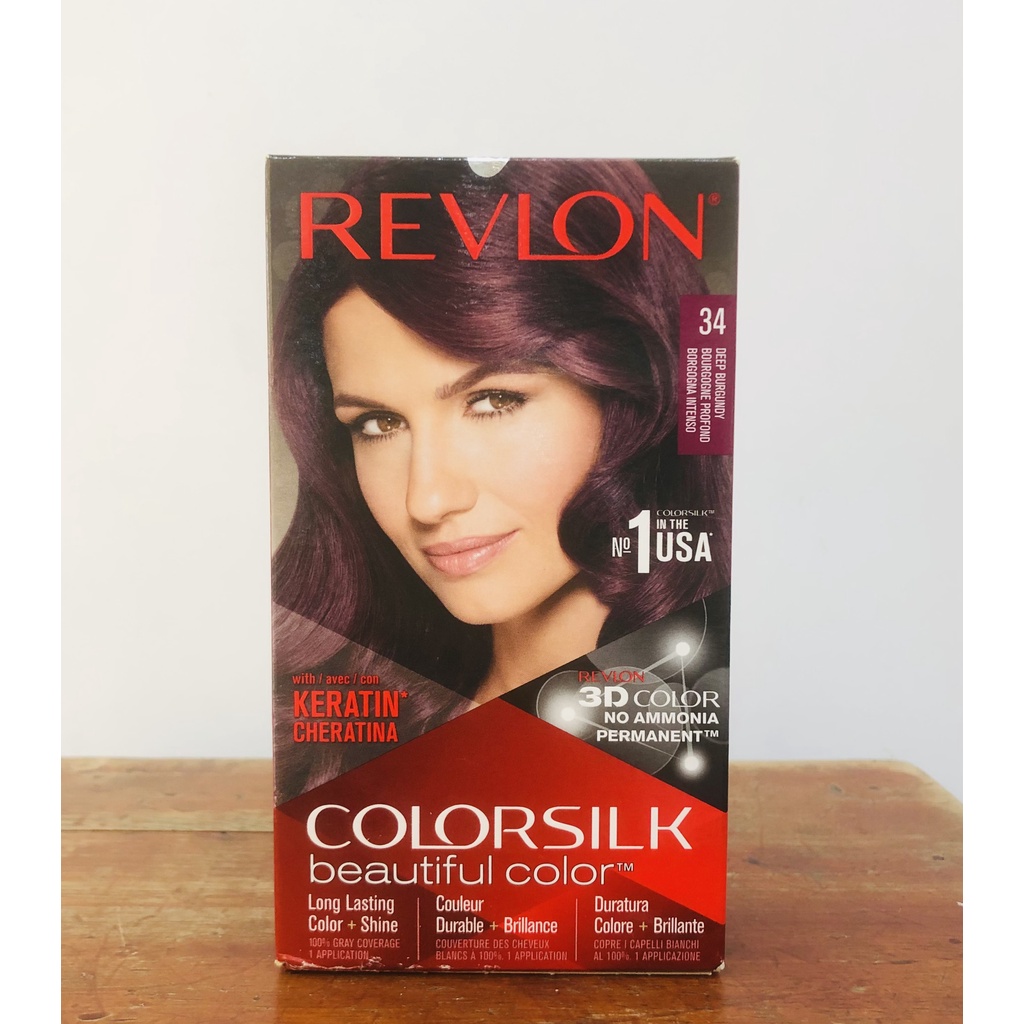 [ Số 34 ] Nhuộm tóc thời trang Revlon Colorsilk 3D hàng công ty với Keratin cho tóc bóng mượt và óng ánh