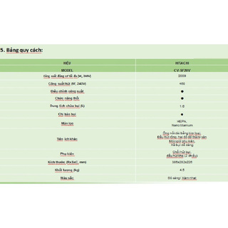 Máy hút bụi Hitachi CV-SF20V (Đỏ - Xám)