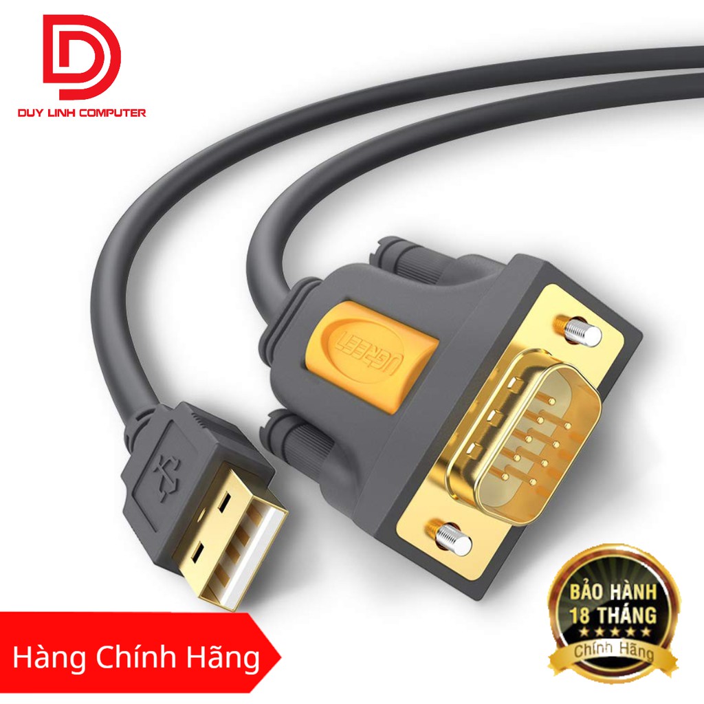 Cáp USB to Com RS232 DB9 chính hãng Ugreen 20210 dài 1m