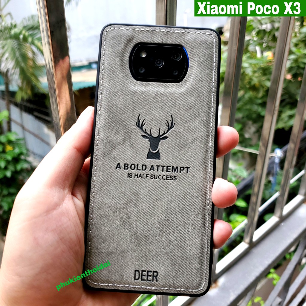 Ốp lưng Redmi K30 Pro / K40 Gaming / Poco F2 Pro / Poco X3 / K50 / K50 Gaming chống sốc vải đầu hươu cao cấp