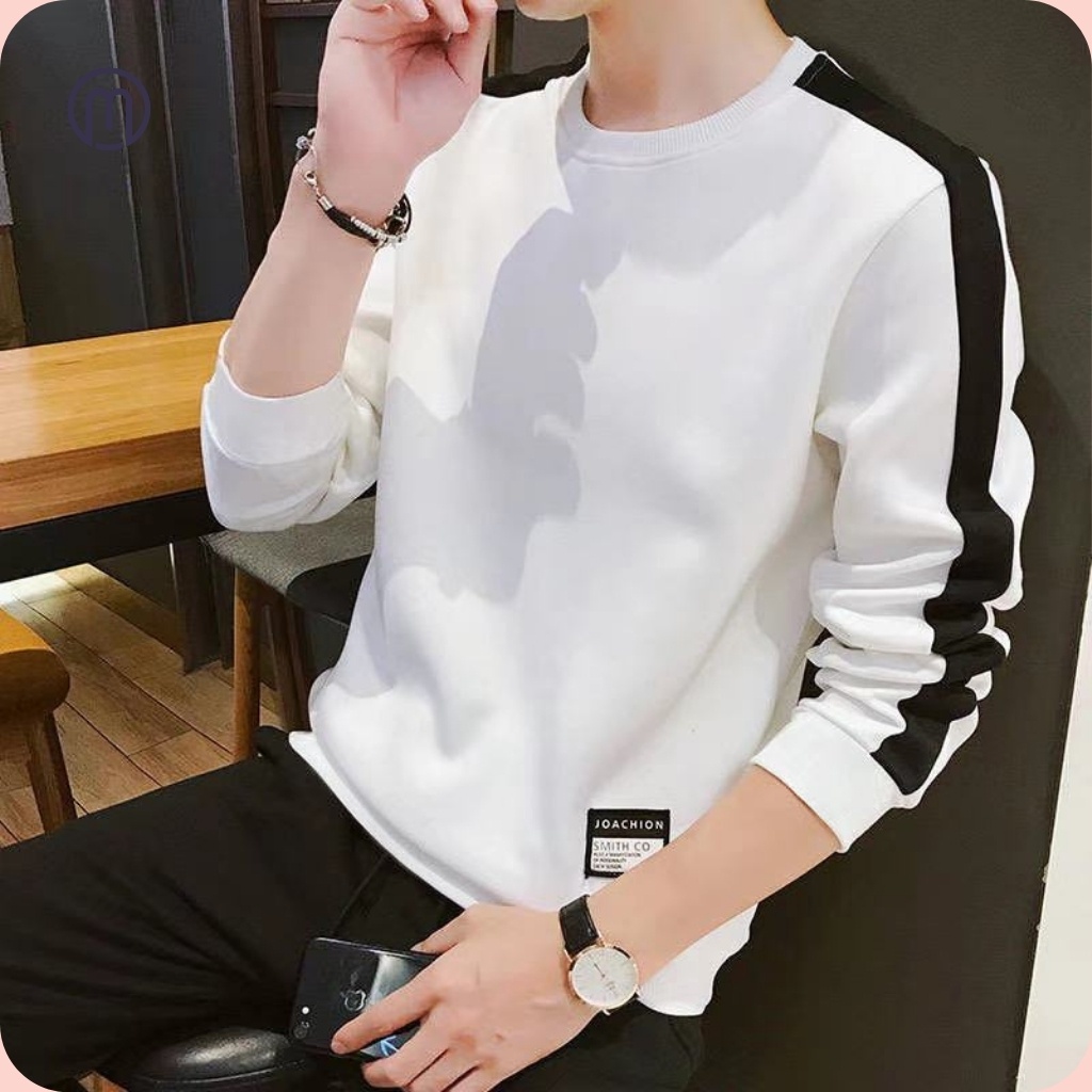 Áo sweater nam phong cách ulzzang, áo thun nam cotton dài tay Hàn Quốc form chuẩn
