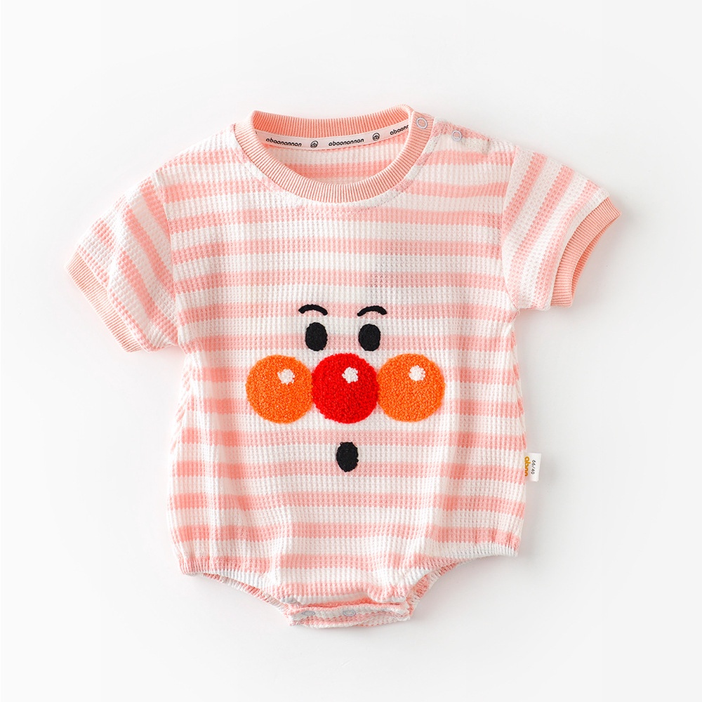 Bộ Áo Liền Quần Tay Ngắn Dệt Kim In Hoạt Hình Anpanman Dễ Thương Thời Trang Mùa Hè Cho Bé Sơ Sinh Từ 0-2