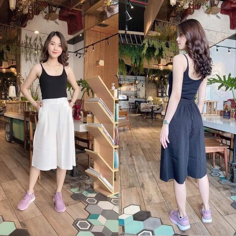 Quần đũi ống rộng lửng cạp chun khóa trước vải đũi xước chất Quần đũi lửng lưng thun mặc ở nhà - trung niên | BigBuy360 - bigbuy360.vn